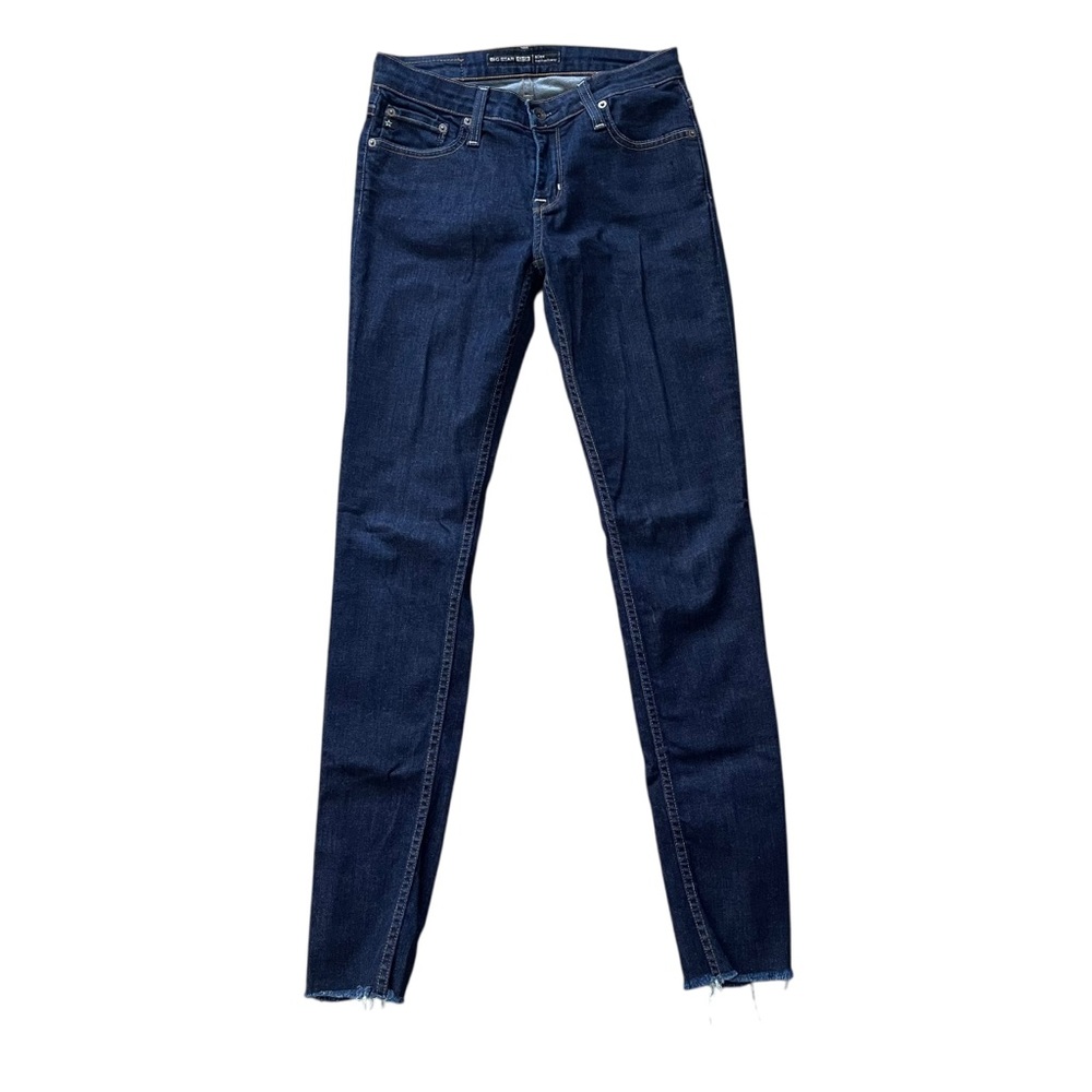 👖 Big Star Women's Alex Mid Rise Skinny Jeans 27L Dark Wash Stretch Denim